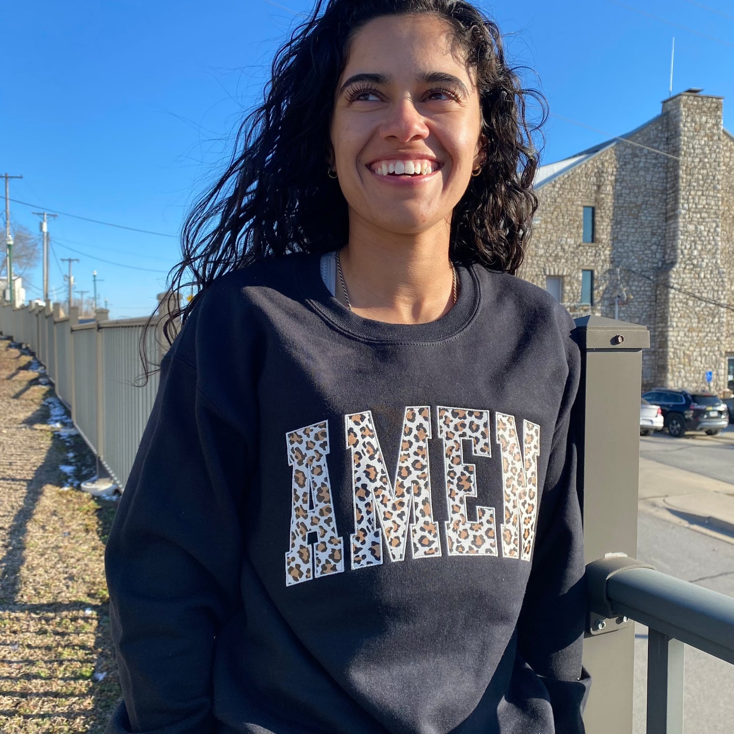 Amen Leopard Embroidered Sweatshirt