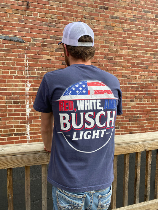 Red White and Busch Light Tee