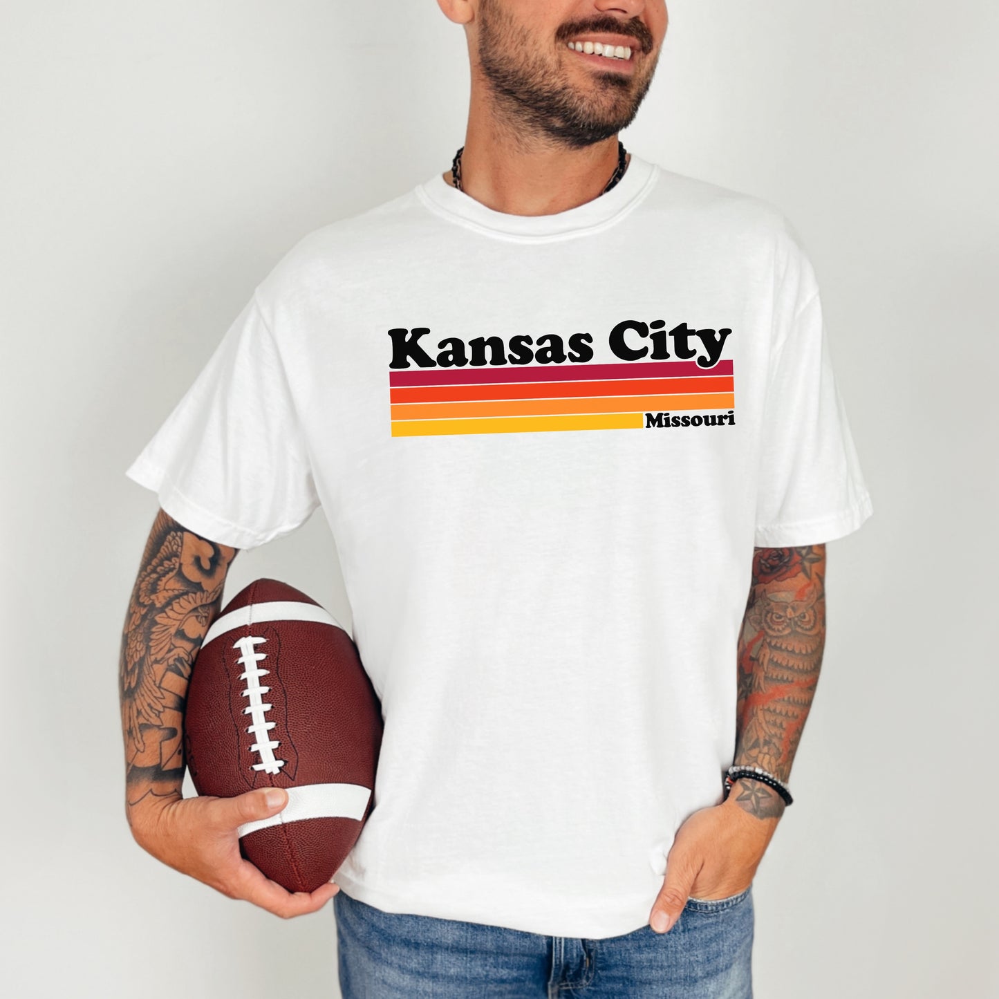 Kansas City Retro White Tee